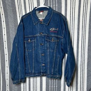 NWT Nebraska Corn Huskers Embroidered Denim Jacket